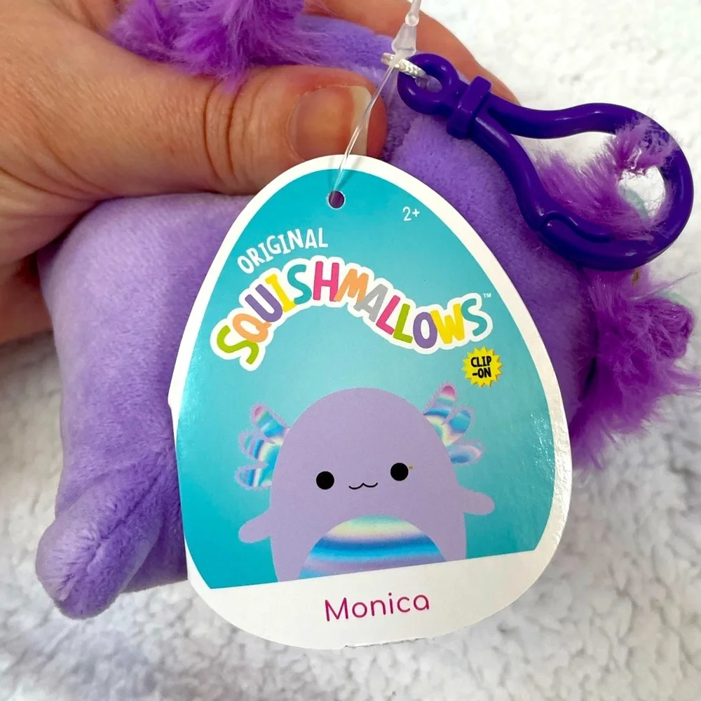Squishmallows Monica Axolotl Clip 3.5”